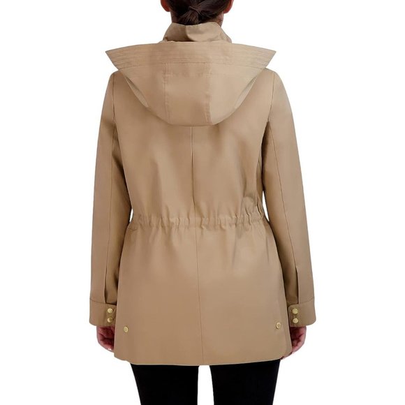 Cole Haan Adjustable Rain Short Coat Jacket Khaki Women's - Picture 3 of 3